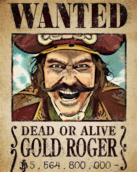 One Piece Gold Roger Wanted Poster