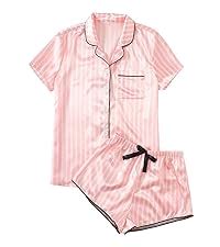 Wdirara Women Silk Satin Pajamas Set Pcs Lingerie Floral Lace Cami Sleepwear With Robe At