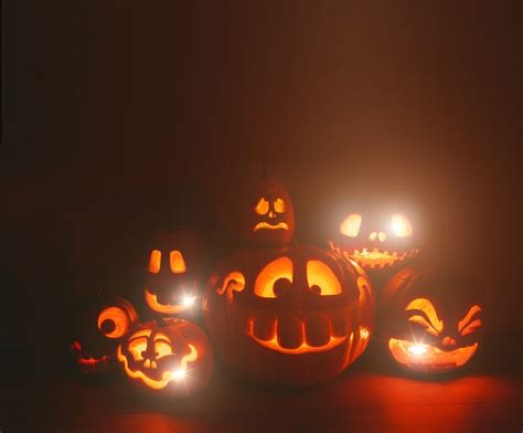 Premium Photo Spooky Carved Pumpkins For Halloween