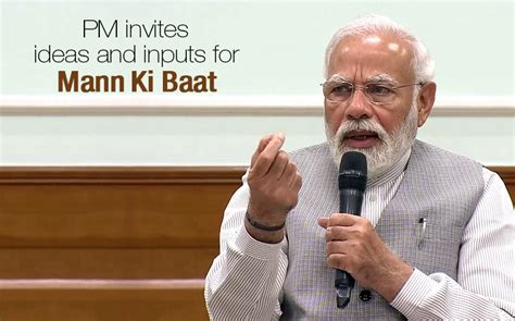 PM Invites Inputs For Mann Ki Baat Prime Minister Of India