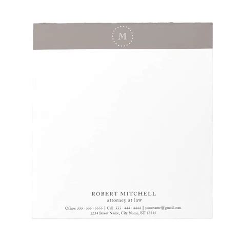 Monogram Elegant Professional Business Notepad Zazzle