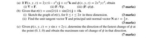 Solved A If F X Y Z 2yzi Xyj Xzk And X Y Z