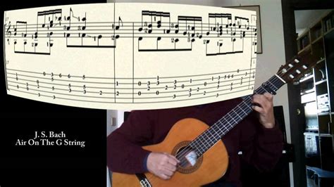 J S Bach Air On The G String Bwv One Guitar With Score And