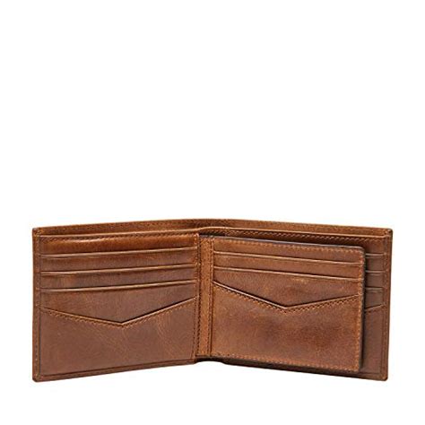 Fossil Mens Ryan Leather Rfid Blocking Bifold Passcase With Removable