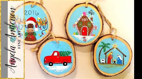 Wooden Christmas Ornaments Acrylic Painting Tutorial Gingerbread House