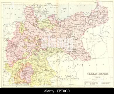 GERMANY: German Empire, 1870 antique map Stock Photo - Alamy