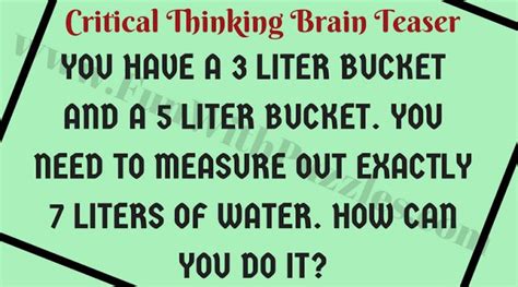 5 Brain Teasers to Boost Students Critical Thinking Skills | Brain ...