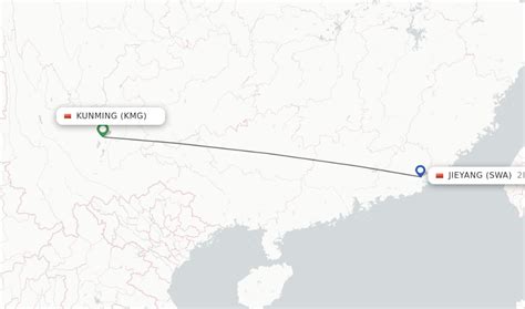 direct  stop flights  kunming  jieyang schedules