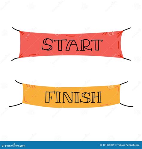 Start And Finish Banner Stock Vector Illustration Of Pennant 131975959