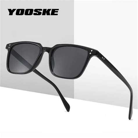 Yooske Retro Square Sunglasses Men Vintage Brand Designer Driving Sun