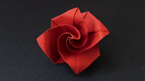 Easy Origami Rose Simple Paper Flower YouTube Origami Blume