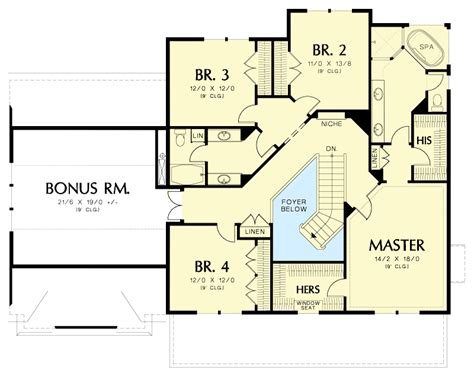 Traditional Country House Plan With Two Walk In Closet In The Master