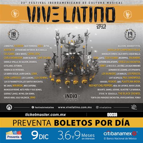 Vive Latino revela su line up por día Queretarock Music