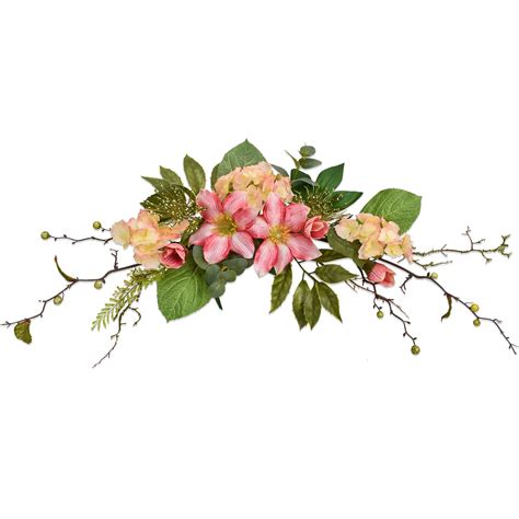 Artificial Floral Swag, Flower Swag, Hydrangea Greenery Swags, White