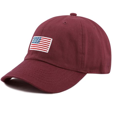 American Flag Embroidered Washed Cotton Baseball Cap Etsy