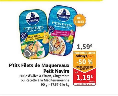 Promo P Tits Filets De Maquereaux Petit Navire Chez Colruyt ICatalogue Fr