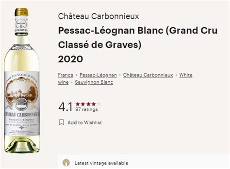 Chateau Carbonnieux 2020 Blanc Pessac Léognan