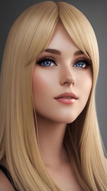 Premium Ai Image A Model With Long Blonde Hair And A Blue Eyes