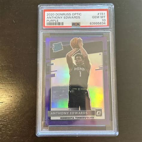 ANTHONY EDWARDS VIOLA RC PSA 10 2020 Donruss Optic Viola Rookie 151