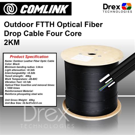 Comlink 4Core 2KM Outdoor Optical Fiber Drop Cable 4 Core Lazada PH