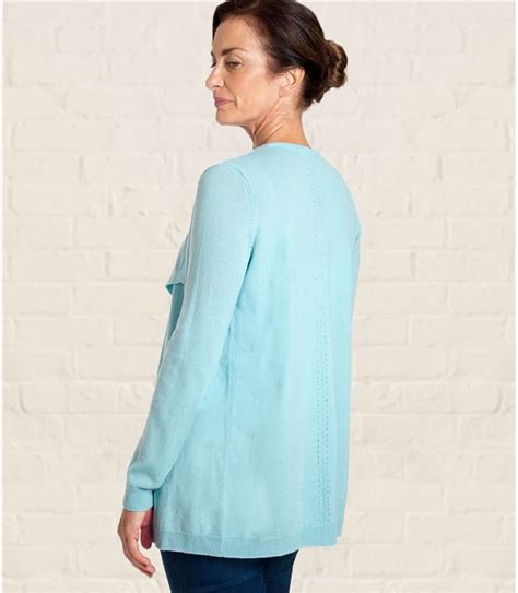 Aqua Womens Cashmere Merino Waterfall Cardigan Woolovers Us