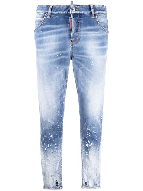 Dsquared Cropped Distressed Effect Skinny Jeans Farfetch