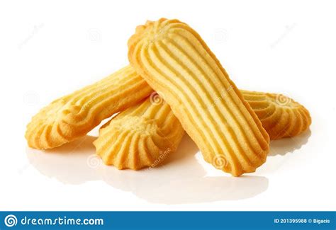 Biscoitos De Manteiga Isolados Sobre Fundo Branco Foto De Stock