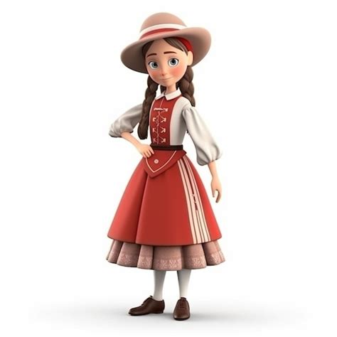 Premium Ai Image Austrian 3d Cartoon Female Character High Quality