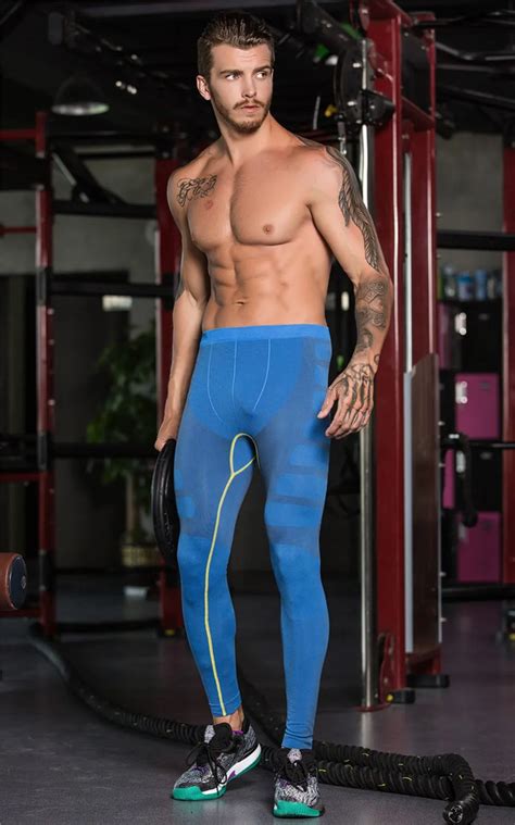 Breathable Fitness Pants Men Workout Leggings Tights Elastic