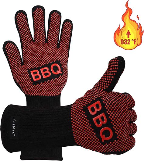 alenyk Gants de Barbecue Gants de Four Anti Chaleur Jusqu à 800C