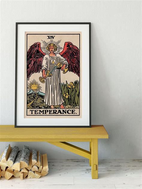 Temperance Tarot Card Print The Temperance Card Poster No Etsy