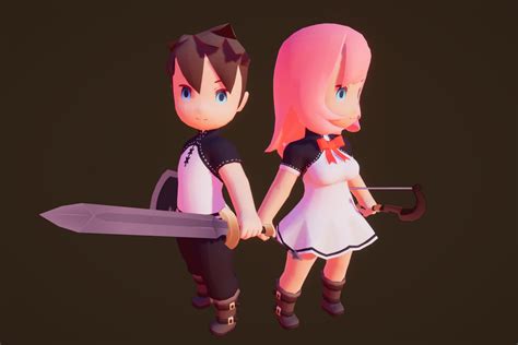 Chibi Heroes Pack Basemesh Sfw 3d Models Blender Unity Rigged