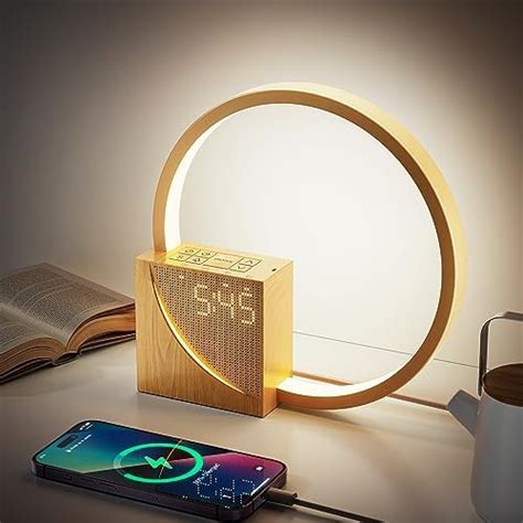 Ezvalo Bedside Table Lamp With Wireless Charger 4 In 1 Touch Led Night Light Dimmable With