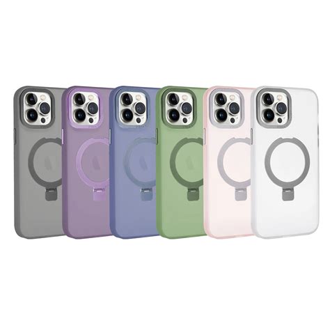 Funda Focus Con Anilla Soporte Para IPhone 15 Pro Max 6 Colores