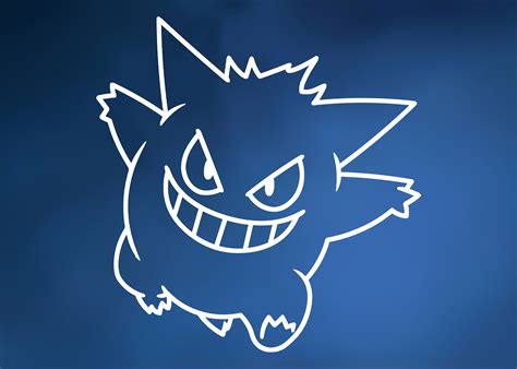 Gengar Solid Or Outlined Decal Etsy