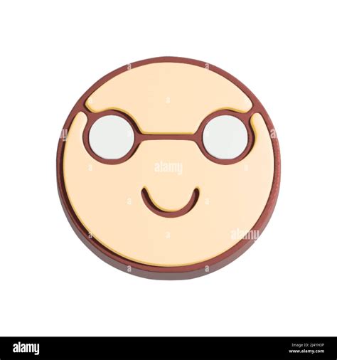 Happy smiley with glasses 3d illustration. Cartoon character isolated ...