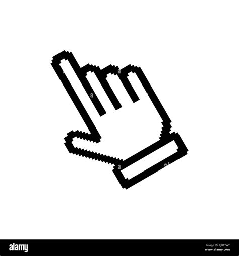 Pixel Cursor Hand Icon Symbol Stock Vector Image And Art Alamy