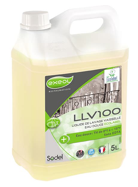 LLV 100 LIQUIDE LAVAGE EAU DOUCE ECOLABEL SANS EDTA 5L ADHER