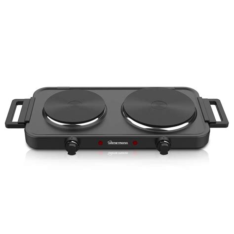 HomeTronix Electric Hob Portable Electric Hot Plate Double With Dual Temperature Controls Two