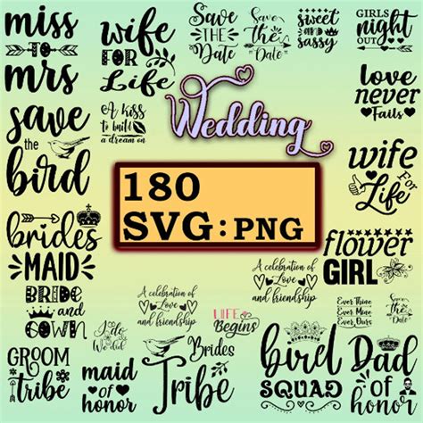 Wedding Svg Bundle Bride Svg Groom Svg Bridal Party Svg Wedding Svg Wedding Quotes Wedding