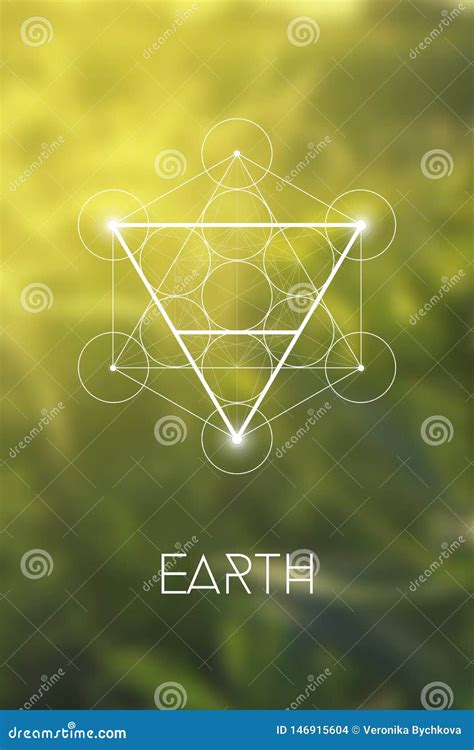 Sacred Geometry Earth Element Symbol Inside Metatron Cube And Flower Of ...