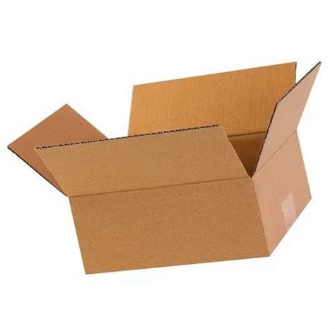 Brown Rectangular 3 Ply Plain Corrugated Box Size LXWXH Inches