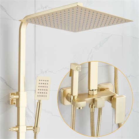 Nordic Brass Simple Light Luxury Brushed Gold All Copper Hot And Cold Water Lifting Golden
