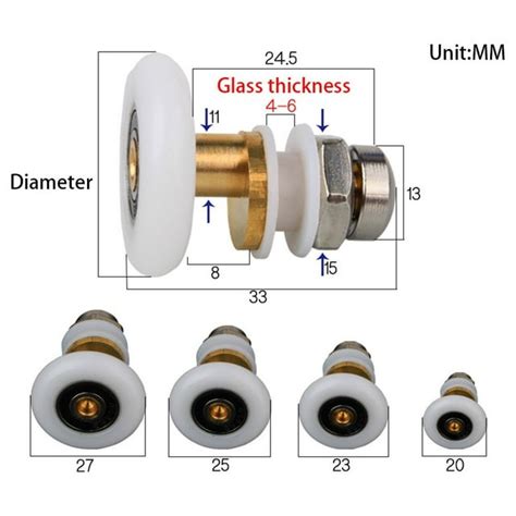 4pcs Shower Room Pulley Bathroom Sliding Glass Door Wheels Nylon Copper Roller
