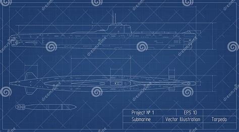 Blueprint Of Submarine Military Ship Battleship Model Industrial