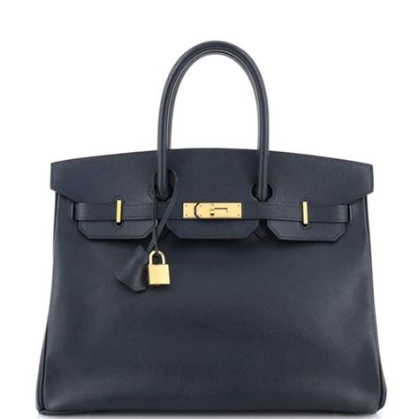 Hermes Birkin Handbag Bleu Marine Courchevel With Gold Hardware