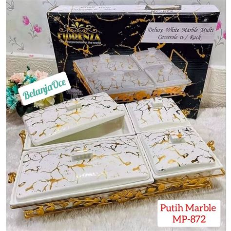 Jual Packing Kayu Prasmanan Wadah Saji Segi Keramik Marble Fiorenza