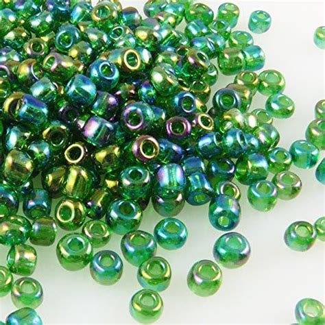 Amazon de 250 Rocailles Perlen Glasperlen 4mm AB grün Glas Beads