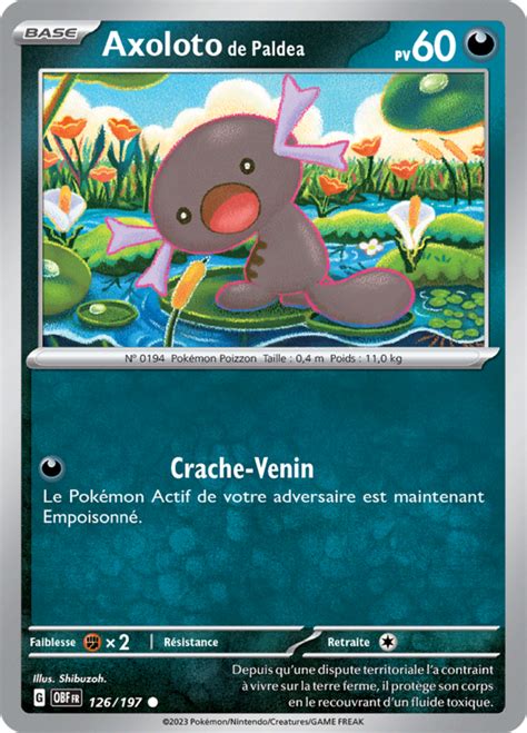 Axoloto De Paldea Écarlate Et Violet Flammes Obsidiennes 126 — Poképédia