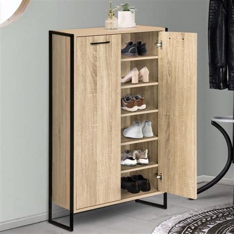 Idmarket Meuble Chaussures Luis Armoire Portes Design Industriel